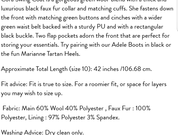 BNWT Collectif Cora faux fur swing coat sz UK 18💘 - Picture 6 of 8